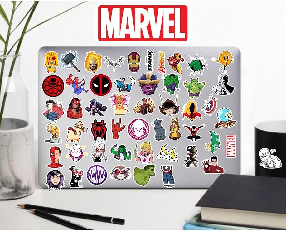 Marvel Comics Defter Suluk Laptop Notebook Tablet Telefon Kılıf Sticker Seti