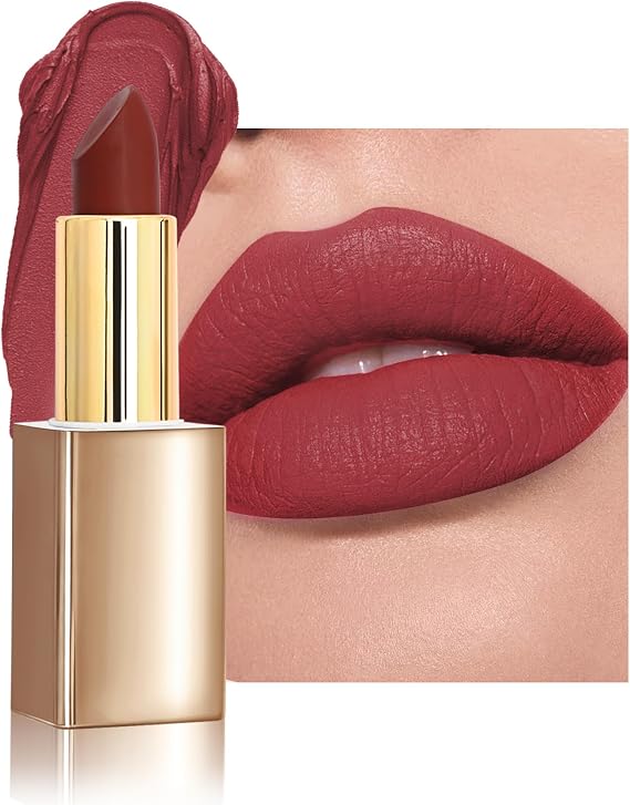Ruby Red Velvet Lipstick, Matte High Pigment Lip Tint Stain Long Lasting-03
