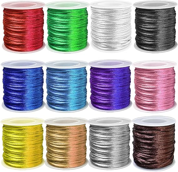 Bracelet String for Bracelet Making 2mm 12 Rolls