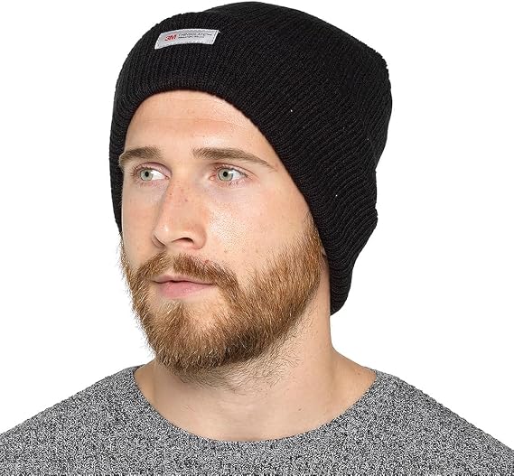 Adults 3M Thinsulate Insulation Beanie Hat (Black)