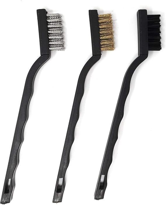 3'lü set Mini-fırça pirinç paslanmaz çelik naylon Rost renk metal temizleyici kir, kaynak Schlacken ter Rost temizliği için kullanışlı