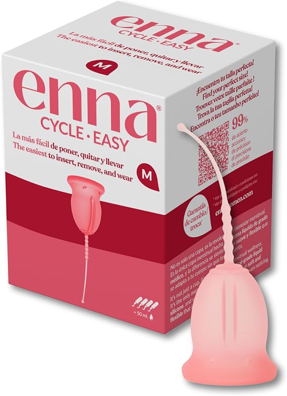 Enna Cycle Easy Size M – Reusable Menstrual Cup – Medical Silicone – Easy Removal – Made in Spain