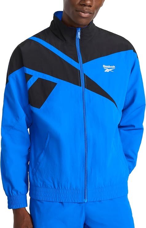 Reebok Men's Track Jacket, Standard Fit, Lightweight Nylon Fabric Hooded Sweatshirt (pack of 1)