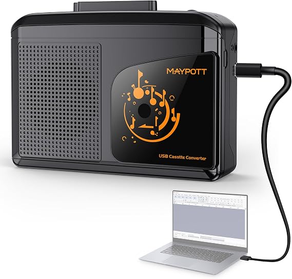 Taşınabilir Walkman Kaset Çalar Dönüştürücü, USB üzerinden Dijital Dönüştürücü Kaset, PC/Dizüstü Bilgisayarlar ile Uyumlu, Dahili Hoparlör ve Kulaklık, Tam Stereo Ses, Walkman Teyp MP3/iPod Formatına