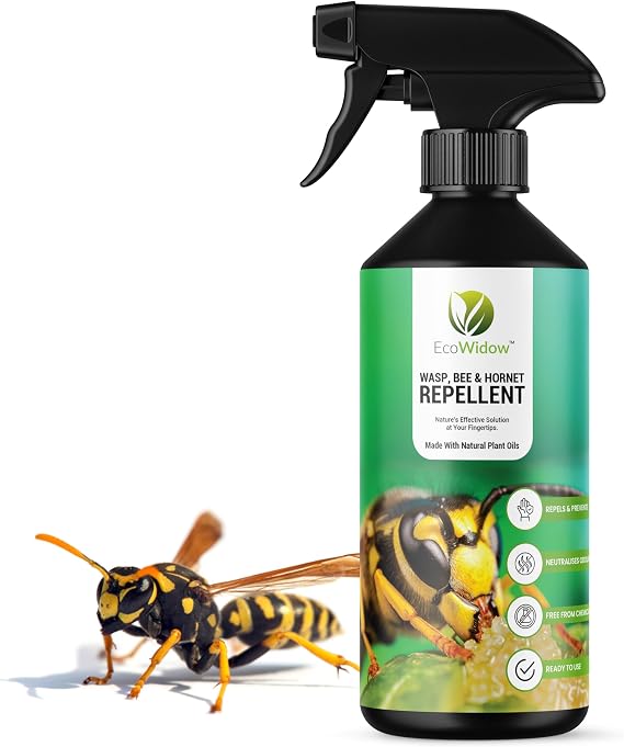 Wasp Bee Hornet Repellent Spray 500ML - Natural, Vegan-Friendly, Eco-Safe - Effective Indoor & Outdoor Anti-Wasp & Bee Solution - Safe Alternative to Nest Terminator