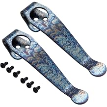 2-Pack Titanium Deep Carry Pocket Clips, Compatible with Spyderco Para 3, Paramilitary 2, Smock, Delica, Endura and More, Colorful Crackle Pattern with 6 Screws