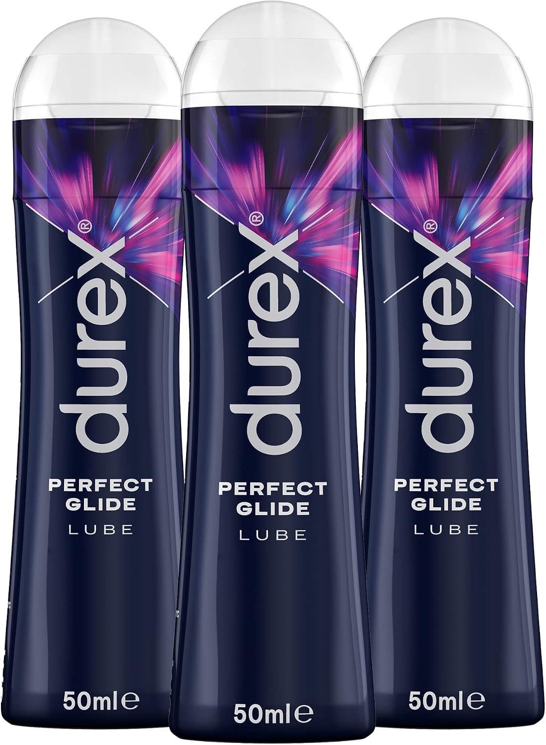 Durex Perfect Glide Lube, 50ml each 3 Pack, 150ml, Silicone Lube, Long Lasting Formula, Condom Compatible, Water Resistant, For Men and Women