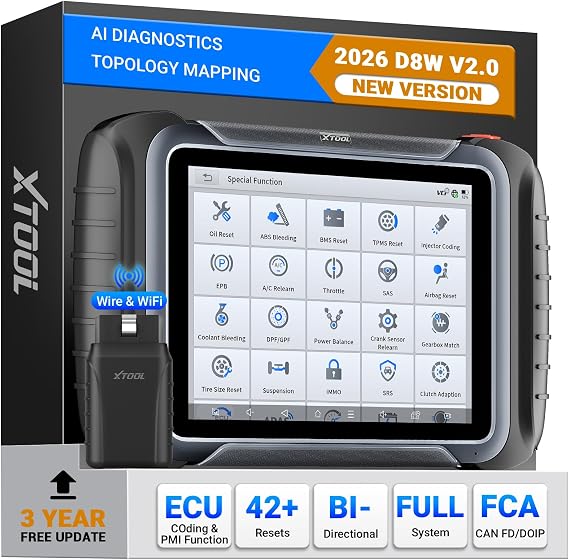 XTOOL D8W Bi-Directional Scan Tool with AI Assisted, 3 Year Free Update