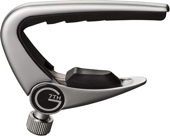 G7th Newport 12 String Silver Guitar Capo - with Groundbreaking Compensated String Pad & Adjustable Tension - Capo for 12 String Acoustic and Electric Guitar, UK Designed