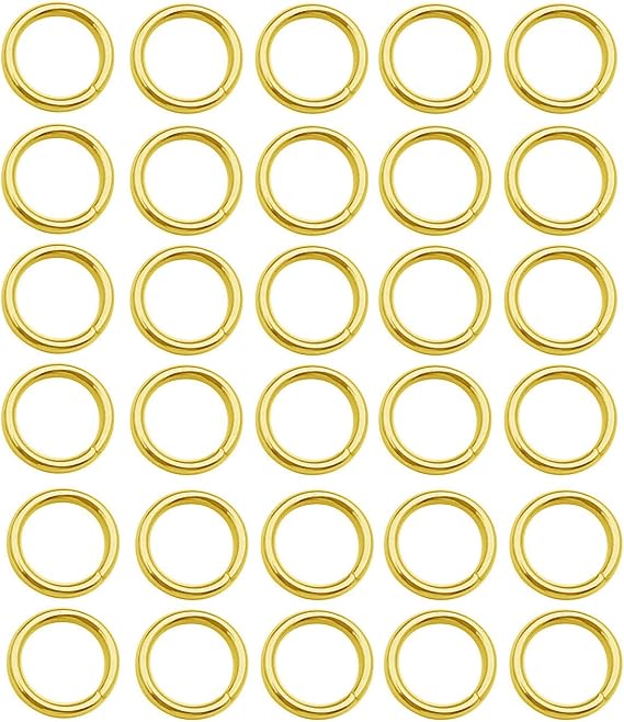 100個 金メッキ ステンレススチール スプリットリング ジャンプリング コネクターリング ジュエリー作成 ネックレス ブレスレット イヤリング キーチェーン DIY クラフト ゴールド 10mm