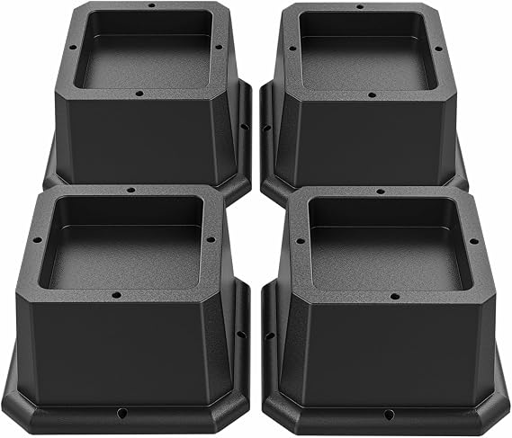 Bed Risers 2 Inch Furniture Risers Anti-Slip Chair Raisers for Sofas Couches Table Set of 4 Pack Black