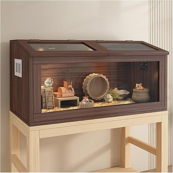 Breeding box, wooden luxury villa cage breeding nest, pet cabin house, Small Animal Habitat, Easy To Assemble And Clean