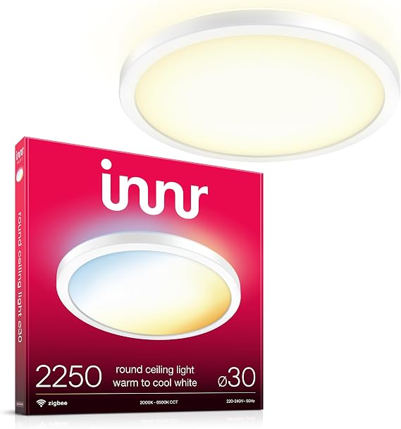 Innr Smart Ceiling Light 30cm, Warm - Cool White, for Hue* and Zigbee Hubs [Energy Class E]