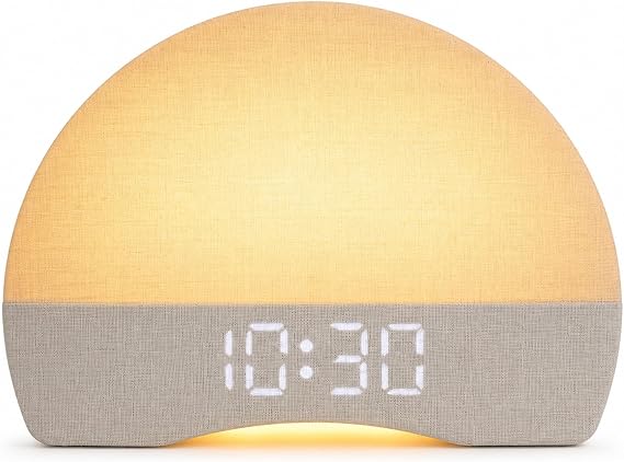 Sunrise Alarm Clock Wake Up Light with White Noise, Color Night Light Timer [Energy Class G]