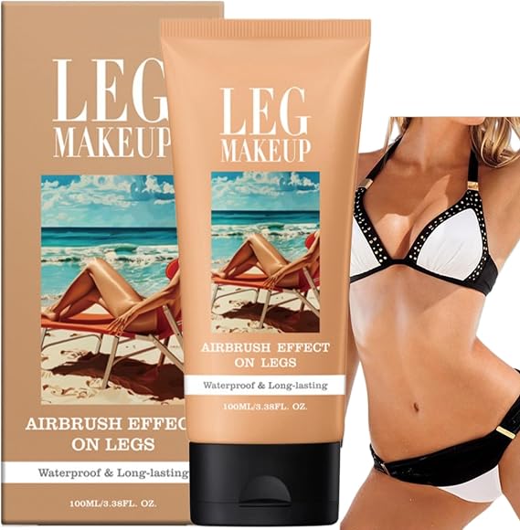 Leg Makeup Waterproof No Transfer,Body Coverage&Leg Foundation Waterproof Full Coverage Concealer,Sweat-Proof Long-Lasting Leg&Body Makeup for Veins Cover Up,Easy Use,Naturally Blends Skin(Medium Tan)