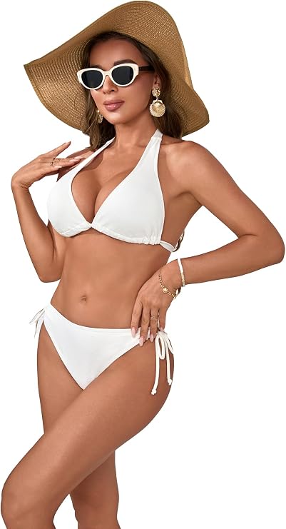 ALLHANA Sexy Bikini Sets for Women Two Piece Swimsuit - String Triangle Bikini Cheeky Boho Gold Brazilian Style Low Rise