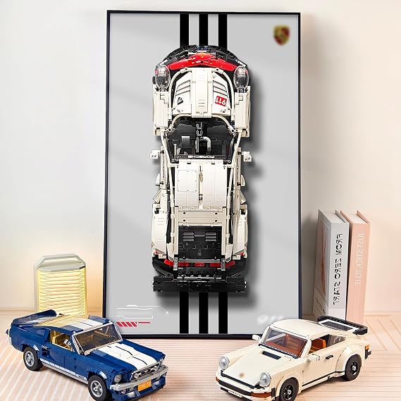 Display frame for Lego 42096 Technic 911 RSR Race Car Model Building Kit, 75X45CM Display Board for 42096 Car Wall Mount for Lego Enthusiasts