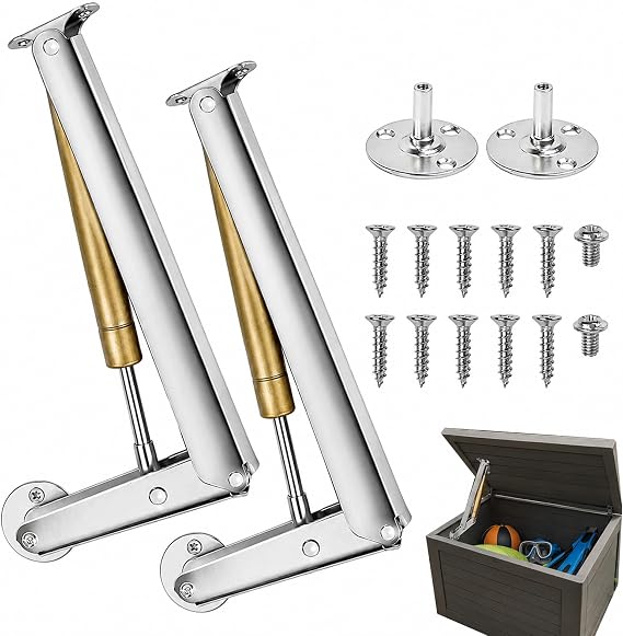 2 Pcs Gas Strut Spring Hinges with 2 Mounting Bases and 12 Screws