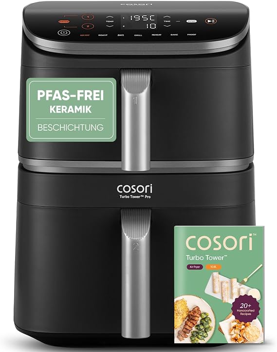 Cosori Airfryer Turbo Tower Pro 10.8L Dual Blaze Tech