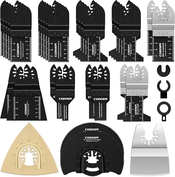 28 Pcs Oscillating Saw Blades Set Universal Metal Wood Multi Tool Blades Quick Release Multitool Accessories for Bosch DeWalt Fein Craftsman Ridgid Ryobi Makita Milwaukee