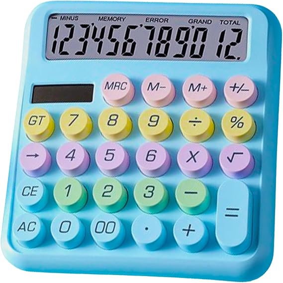 Desktop Calculator Cute Candy Color - 12 Digit Standard Basic Calculator-, Dopamine Color Design, As a Gift for Colleagues, Kids,Classmates