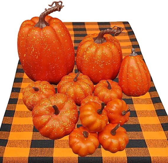 Harvest Pumpkins for Fall 12 Pack Pumpkins Tabletop Decor