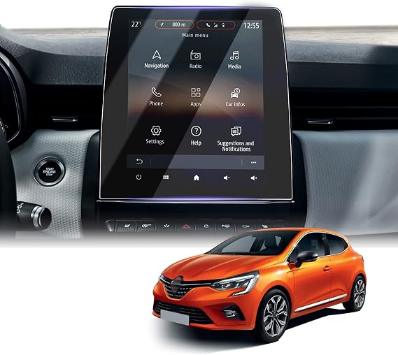 LUWU 2 Packs Compatible with Renault Clio 5 / Zoe Easy Link 2020–2024 2025 UK Car Navigation Screen Protector 9.3 Inch 6H Anti-Scratch Nano Protective Film Easy Link Navigation Accessories