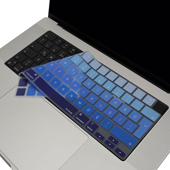 McStorey MacBook Türkçe Q Klavye Koruyucu M1-M5 | A2681 A3113 A3240 A3449 A2442 A3426 A3434 A2485 A3429 | Air 13.6-15.3 Pro 14-16 Neo 13 | Silikon Keyboard Cover Touch ID Lacivert Mavi