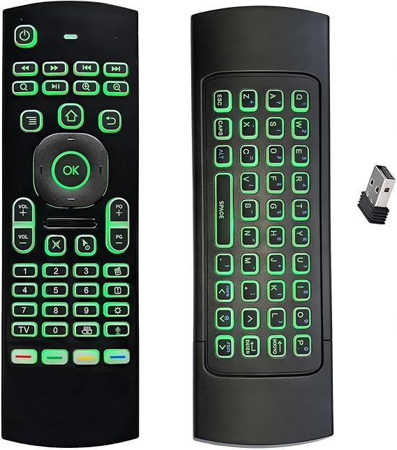 MX3 2.4G Mini Wireless Keyboard,Multifunctional Air Remote Mouse with Input Voice, 7 Colors Backlit, Infrared Remote Control for Android TV Box Projector PC MAC PS3 Pad Xbox:MX3-7C-V