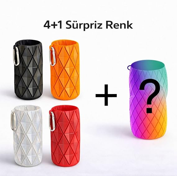 Elmas Desenli Bira Çorabı 4+1 Sürpriz Renk Hediye/Bira Gizleyici (Elmas Des)