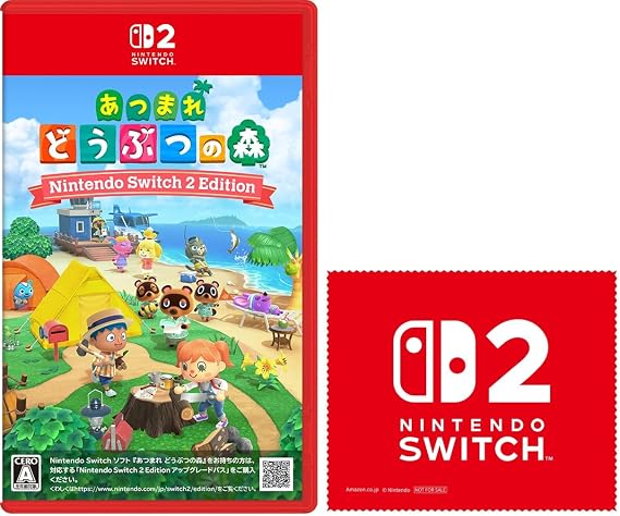 あつまれ どうぶつの森 Nintendo Switch 2 Edition -Switch2 特典 Nintendo Switch 2 ロゴデザイン マイクロファイバークロス 同梱