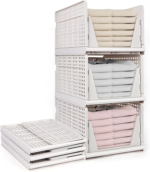 HOTOOLME Extra Large Wardrobe Storage Box,Set of 3 Closet Organiser XL