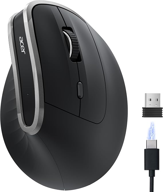 Acer Ergonomic Mouse 2.4G, Wireless Vertical Mouse 1600 dpi