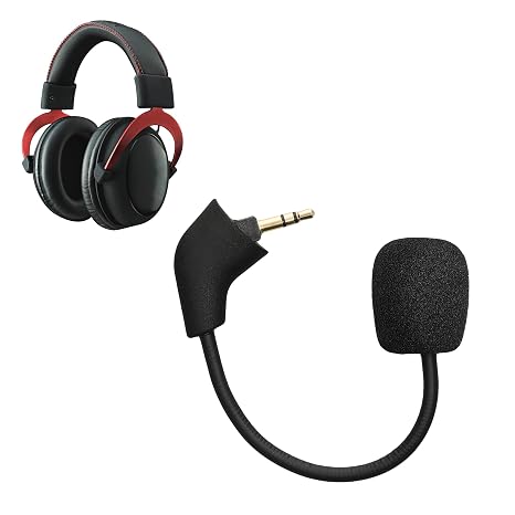 kwmobile Microphone Compatible with Kingston HyperX Cloud/Cloud X/CloudX Core - Replacement Mic for Gaming Headphones - Black