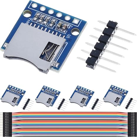 5PCS Micro SD Card Module Mini TF Card Reader Adapter Memory Expansion Module SD card reader/writer for Arduino with Pins, with Cable