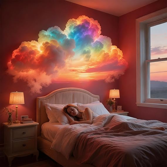 3D Big Cloud Light Kit, DIY USB Thundercloud Ceiling Light, RGB Lights Big Cloud Bedroom Party Wall Ceiling Decorations 400cm