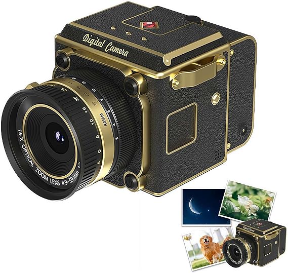 Retro Digital Camera, Portable Mini CCD Camera with 4K Recording, 64MP, 16x Zoom, 2-Inch Screen, OTG Transmission for Home/Office/Travel/Daily