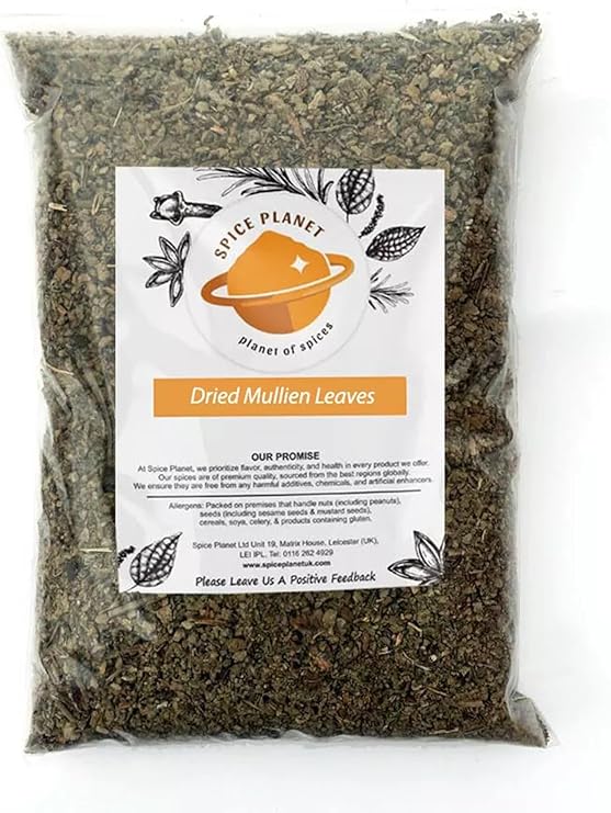 Mullein Dried Leaves | Leaf Herb Dried Cut Leaves Herbal Tea Premium Quality by Spice Planet® 25g-1.9kg (25 Grams)