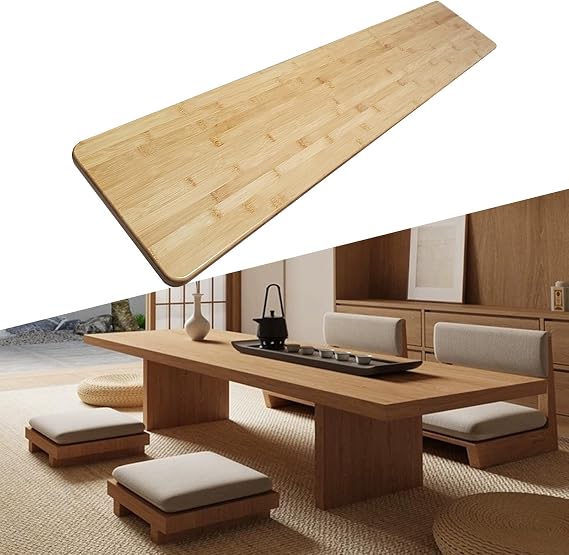 Solid One-Piece Bamboo Table Top 0.78'' Thick Waterproof DIY Countertop Office Workbench Desk Tops Only for Standing Desk Frame/Dining Coffee Bar Tabletop/Shelf Board