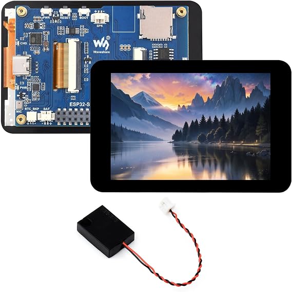 Waveshare ESP32-S3 3.5inch IPS 262K Color LCD Touchscreen Development Board (without Case & Camera), 320x480 Resolution, Support Wi-Fi & BT5