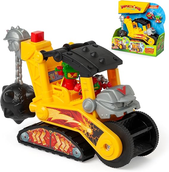 SUPERTHINGS KAZOOM POWER – Battle Vehicle Demolition. Villain battle vehicle from the animated series Superthings Kazoom Power. Includes 1 Battle Vehicle and 2 Exclusive Superthings