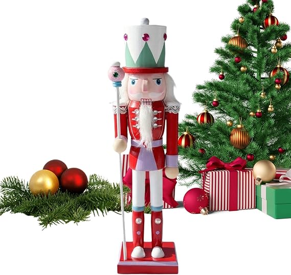 Nutcracker Christmas Decor 12 Inch Funny Cute Festive Wooden Ornaments