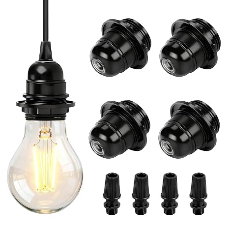 4 Pieces E27 External Screw Socket Adapter 250V 4A