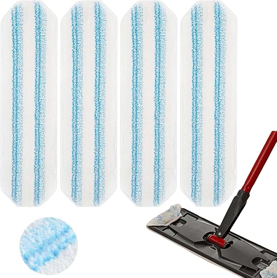 Washable reusable mop pads compatible with Vileda H2prO system. Microfiber pad refill Up to 100 wet and dry cycles Suitable for all floor types 4 Pack