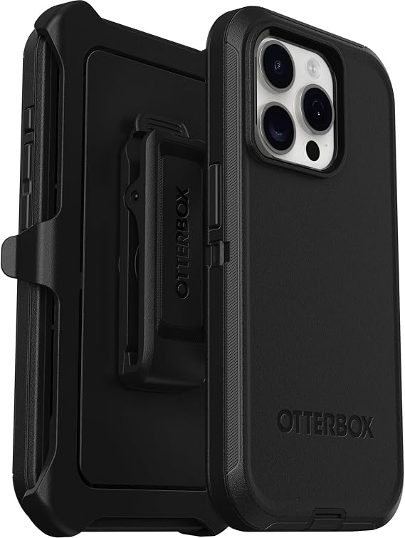 Otterbox Defender Iphone 15 Pro Için Kılıf, Darbeye Dayanıklı, Düşmeye Dayanıklı, Ultra Sağlam, Koruyucu Kılıf, 5X Askeri Standartlara Göre Test Edilmiştir, Siyah