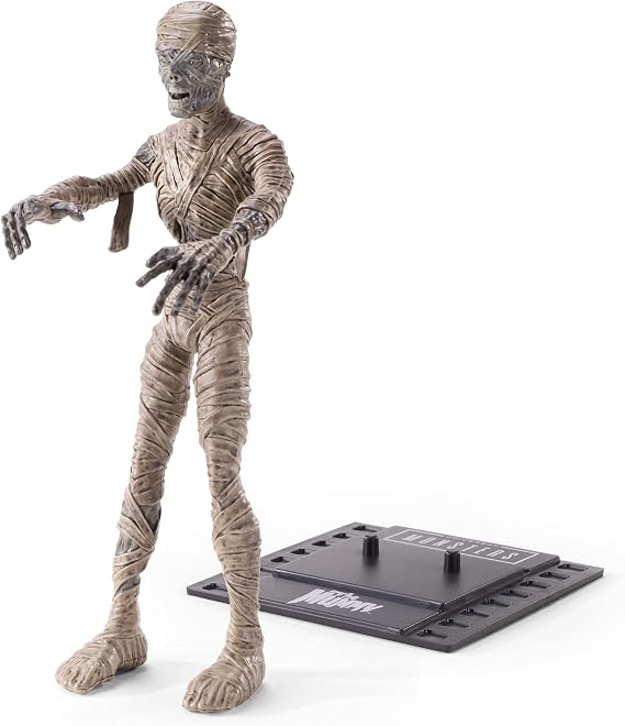 The Noble Collection Universal Monsters Bendyfigs Mummy - 7.5in (19cm) Noble Toys Bendable Figure Posable Collectible Doll Figures With Stand