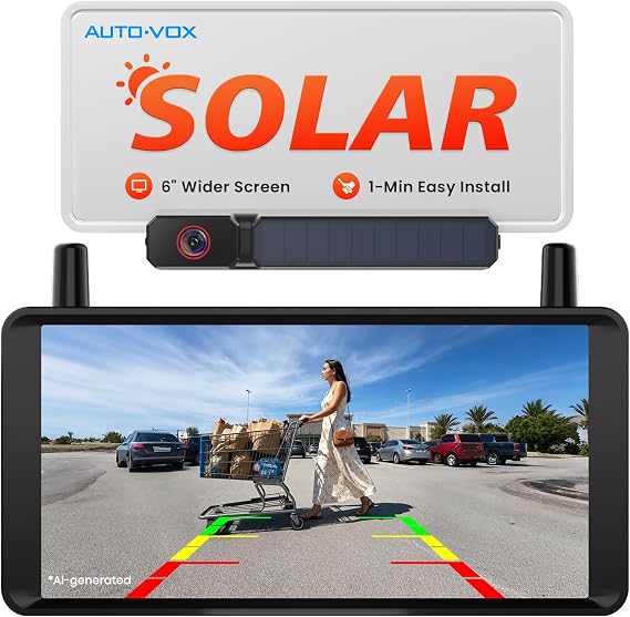 AUTO-VOX Solar Wireless Reversing Camera kit with 6 Inch 1080P Monitor