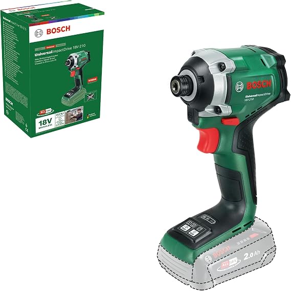 Bosch 18V System Cordless Impact Driver UniversalImpactDrive 18V-210 (Powerful, Compact Impact Driver for Woodworking)
