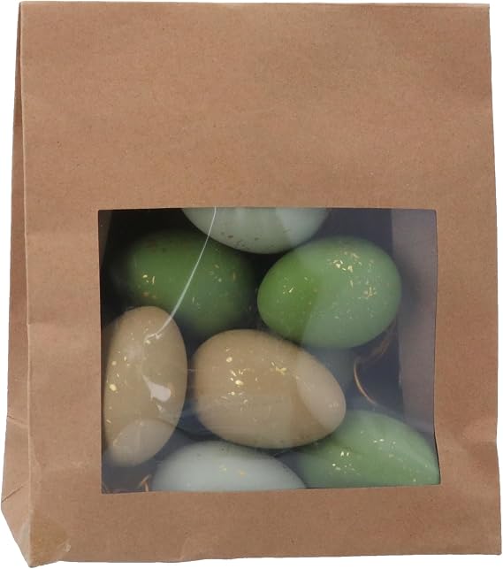 Gisela Graham Easter Egg Decorations with Gold Flecks, Blue & Green, Set of 12