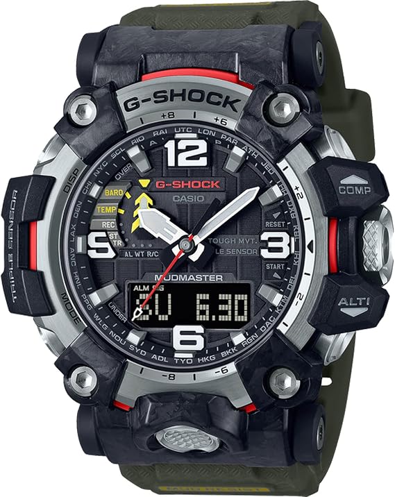 G-Shock Men's Thinner Carbon Mudmaster Watch Solar Green, Mudmaster